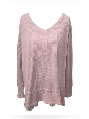 Philosophy Pink Waffle Knit Top